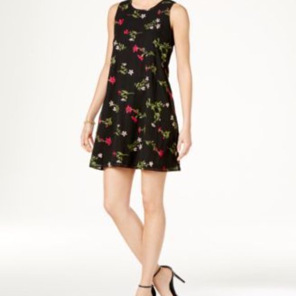 Tommy Hilfiger Sleeveless Shift Embroidered Flower Dress - Picture 4 of 4